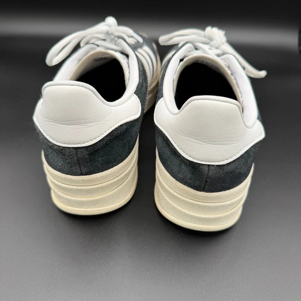 Adidas Gazelle Womens 9 Bold Platform Sneakers Core Black White